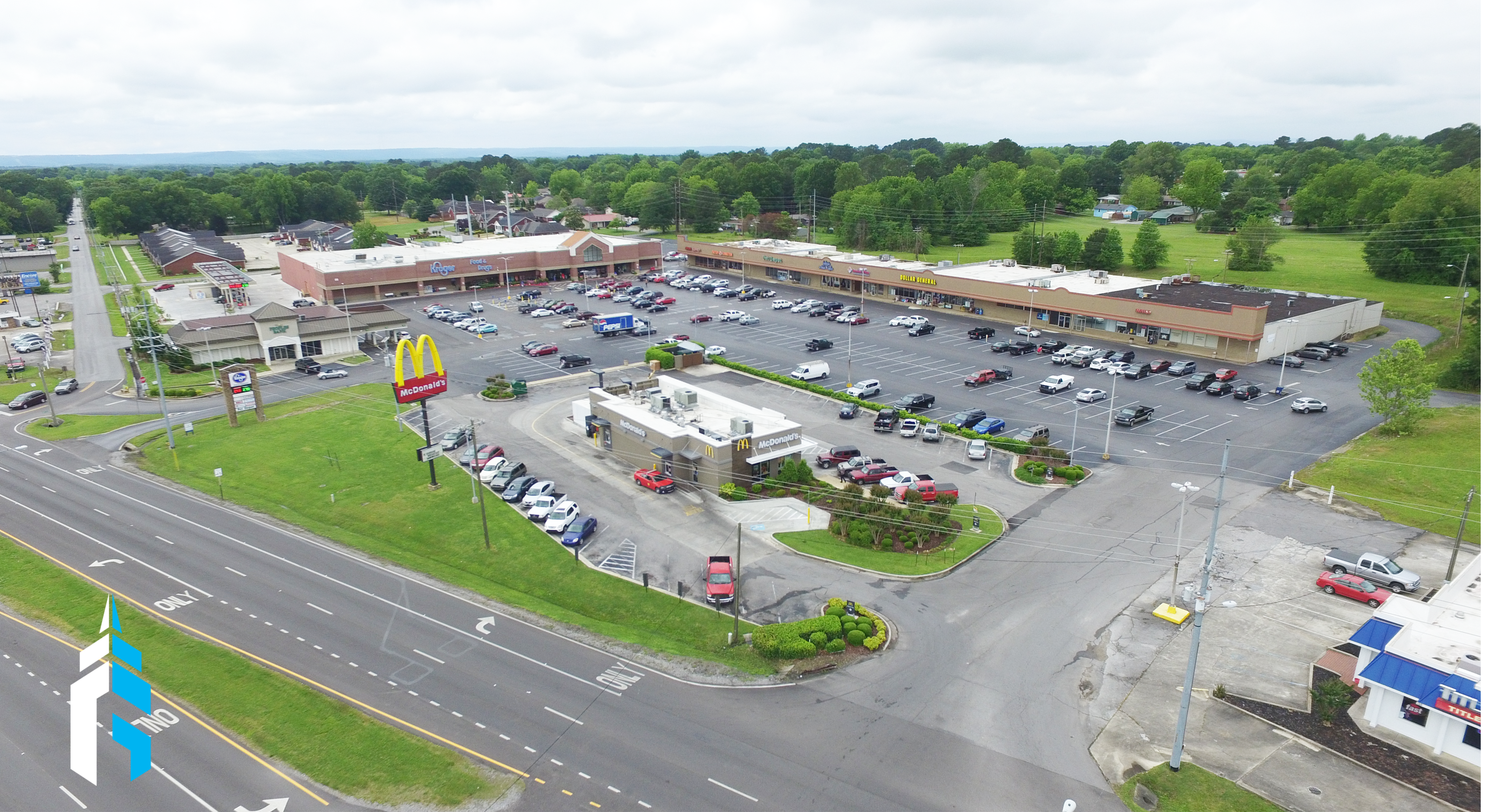 Crestwood Shopping Center Aerial Shot